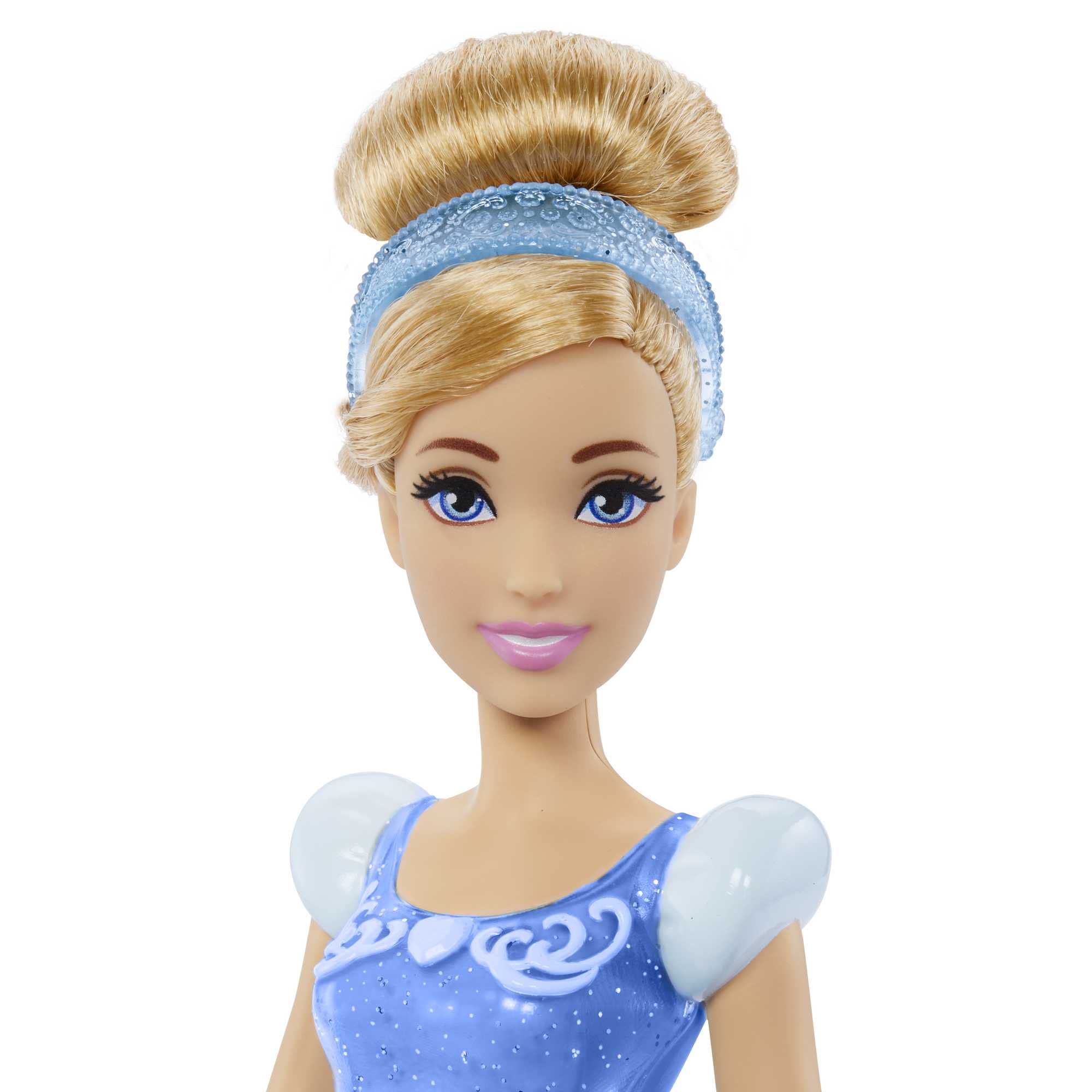 Mattel Disney Princess Toys, Cinderella Fashion Doll, Sparkling Look with Blonde Hair, Blue Eyes & Hair Accessory, Inspired by the Movie