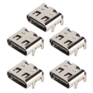 5PCs Replacement Charging Port Assembly for PS5 Controller, Repair Part USB C Adaptor Charger Socket