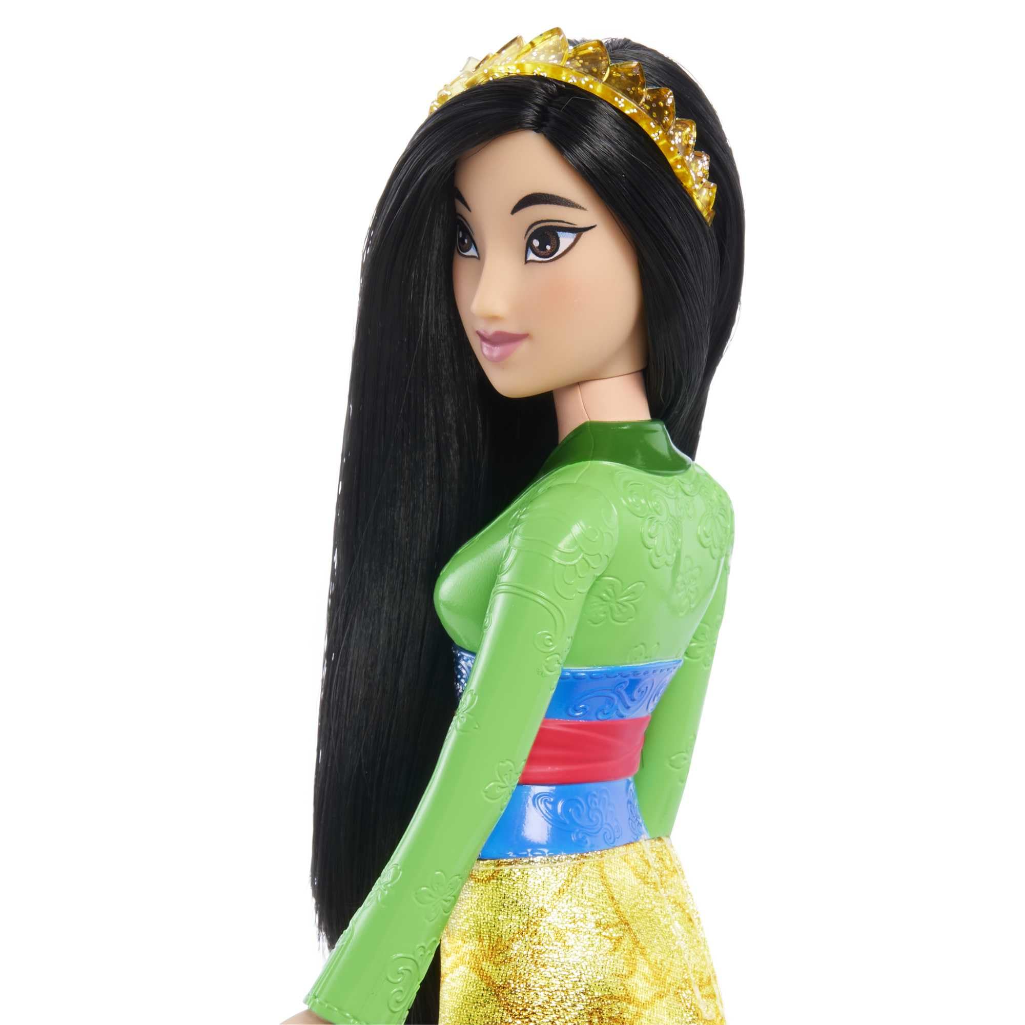 Mattel Disney Princess Toys, Mulan Fashion Doll, Sparkling Look with Black Hair, Brown Eyes & Hair Accessory, Inspired by the Movie Mulan