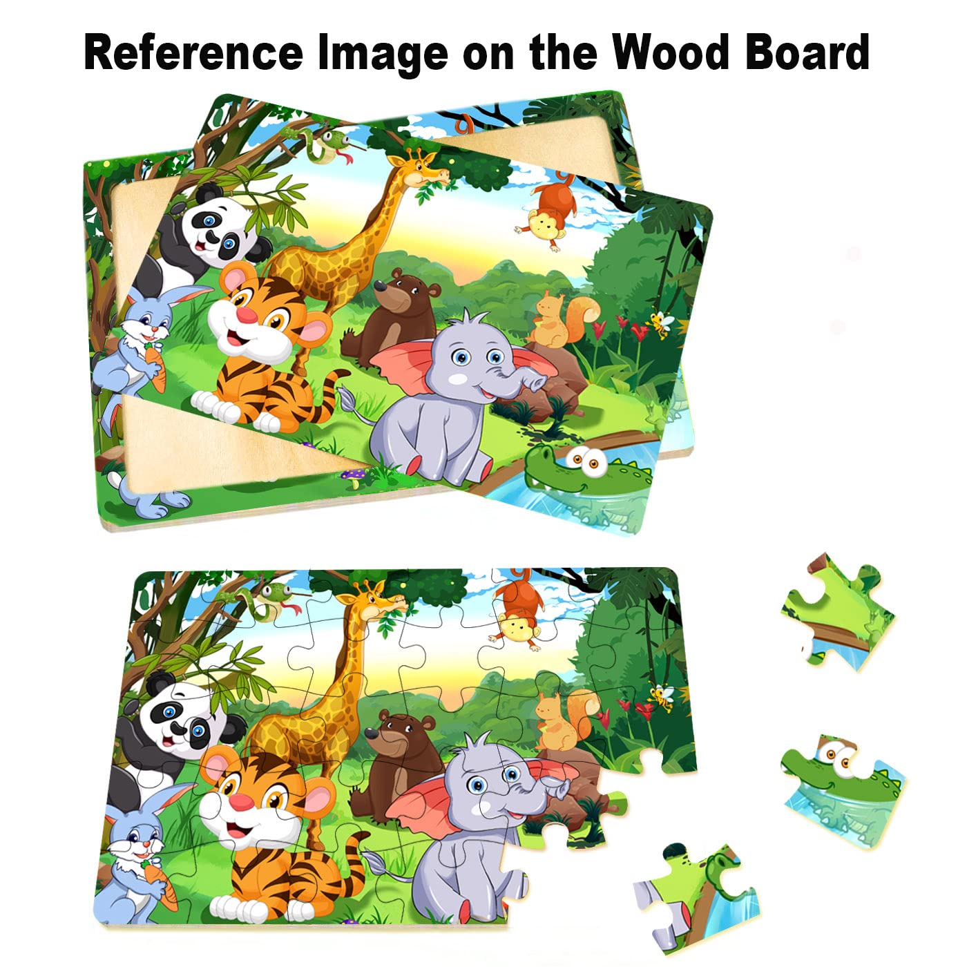 Puzzles for Kids Ages 3-5, Wooden Jigsaw Puzzles 24-30 Pieces for Toddler Children Learning Educational Puzzles 3 4 5 6 Year Toys for Boys and Girls (6 Puzzles)