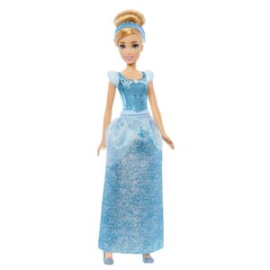 Mattel Disney Princess Toys, Cinderella Fashion Doll, Sparkling Look with Blonde Hair, Blue Eyes & Hair Accessory, Inspired by the Movie