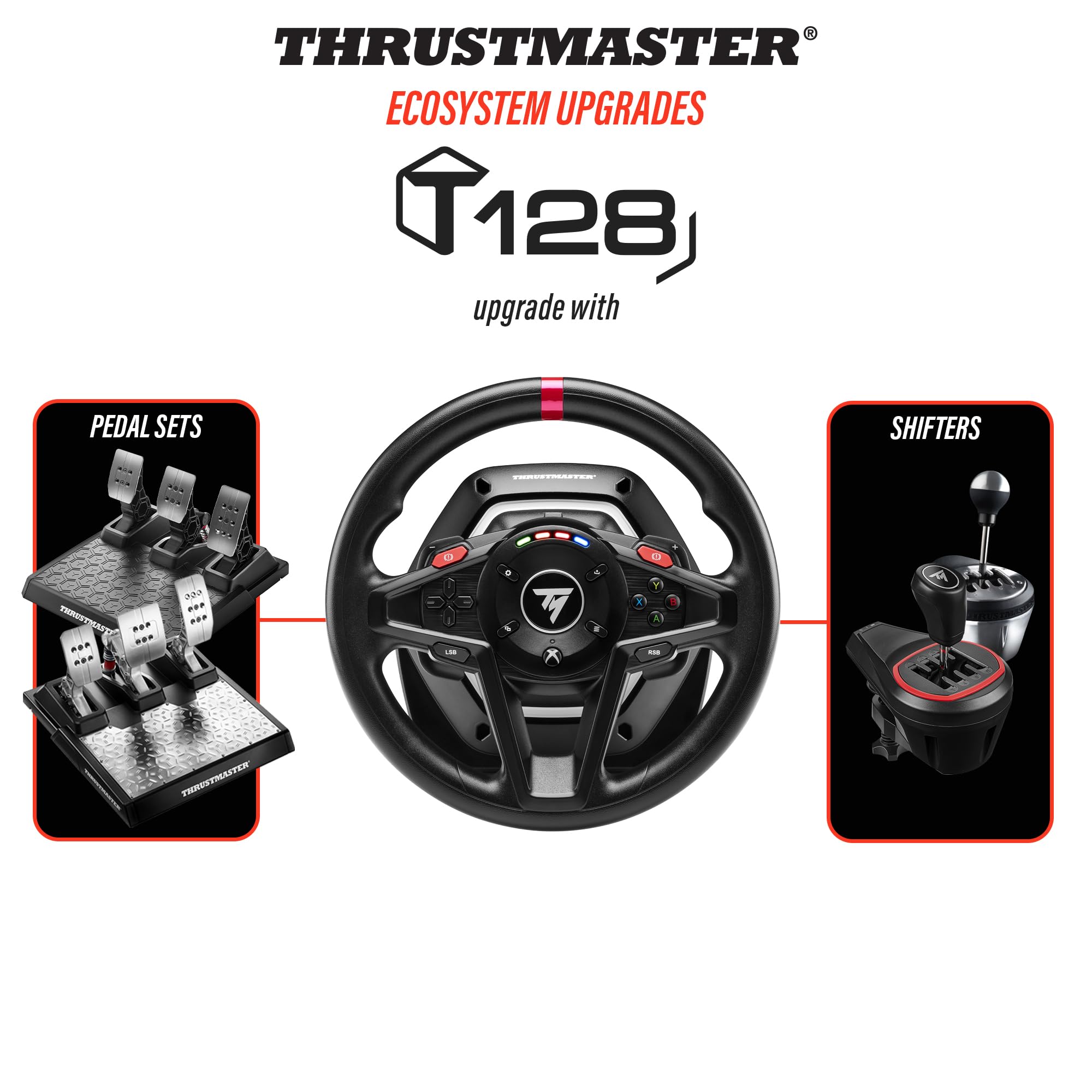 Thrustmaster T128X, Force Feedback Racing Wheel with Magnetic Pedals (Compatible with Xbox Series X|S, Xbox One, PC)