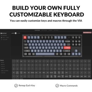 Keychron V3 Wired Custom Mechanical Keyboard Knob Version, TKL QMK/VIA Programmable Macro with Hot-swappable Keychron K Pro Brown Switch Compatible with Mac Windows Linux (Frosted Black-Translucent)