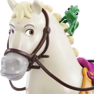 Mattel Disney Princess Toys, Rapunzel Fashion Doll & Maximus Horse Set with Saddle, Brushable Tail, Styling Accessories & Pascal Figure