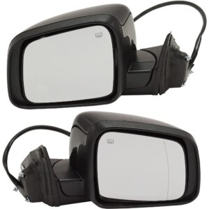 Kool Vue Driver & Passenger Side Power Heated Mirrors for Jeep Grand Cherokee 2014-2021 Power Fold With Signal Light; Without Blind Spot, Memory & Puddle Lamp Paintable