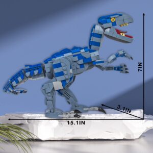 Jurassic Dinosaur Toys Compatible with Lego, 649PCS Velociraptor Building Kit for 6-10 Boys, 15.1 Inches Big Creative Dinosaur Toy for 7-9 Year Old Boy Christmas Birthday