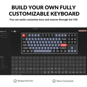 Keychron V3 Wired Custom Mechanical Keyboard, TKL Tenkeyless QMK/VIA Programmable Macro with Hot-swappable Keychron K Pro Brown Switch Compatible with Mac Windows Linux (Frosted Black-Translucent)