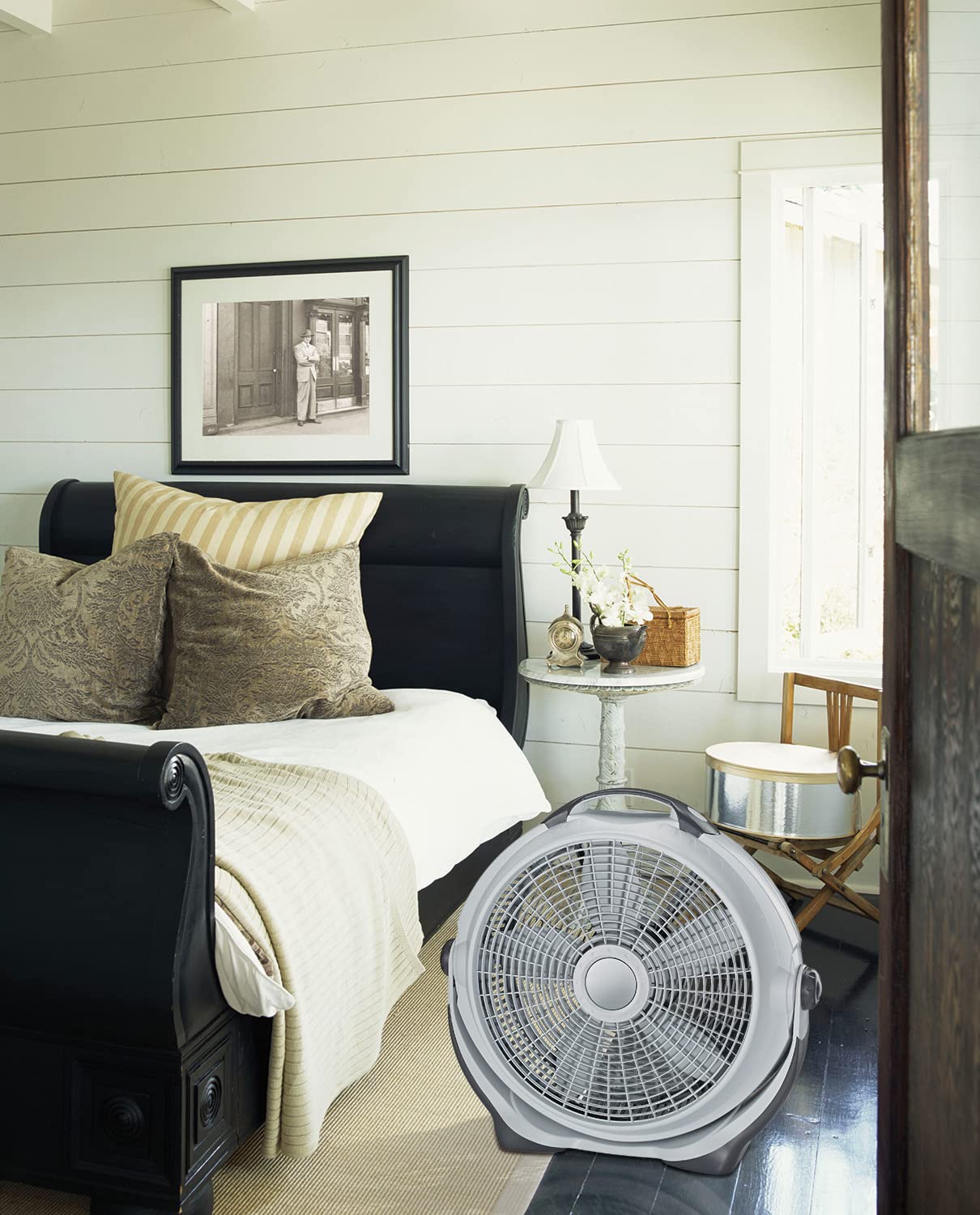 20" Air Circulator Wind Machine, 3-Speed Floor Fan with Pivoting Head, A20301, Gray