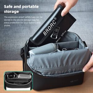 HeiyRC Battery Safe Bag for DJI Mini 4 Pro/Mini 3 Pro/Mini 3 Drone Batteries Protection Storage Case Fireproof Explosion-proof Bag Battery Pouch Accessory