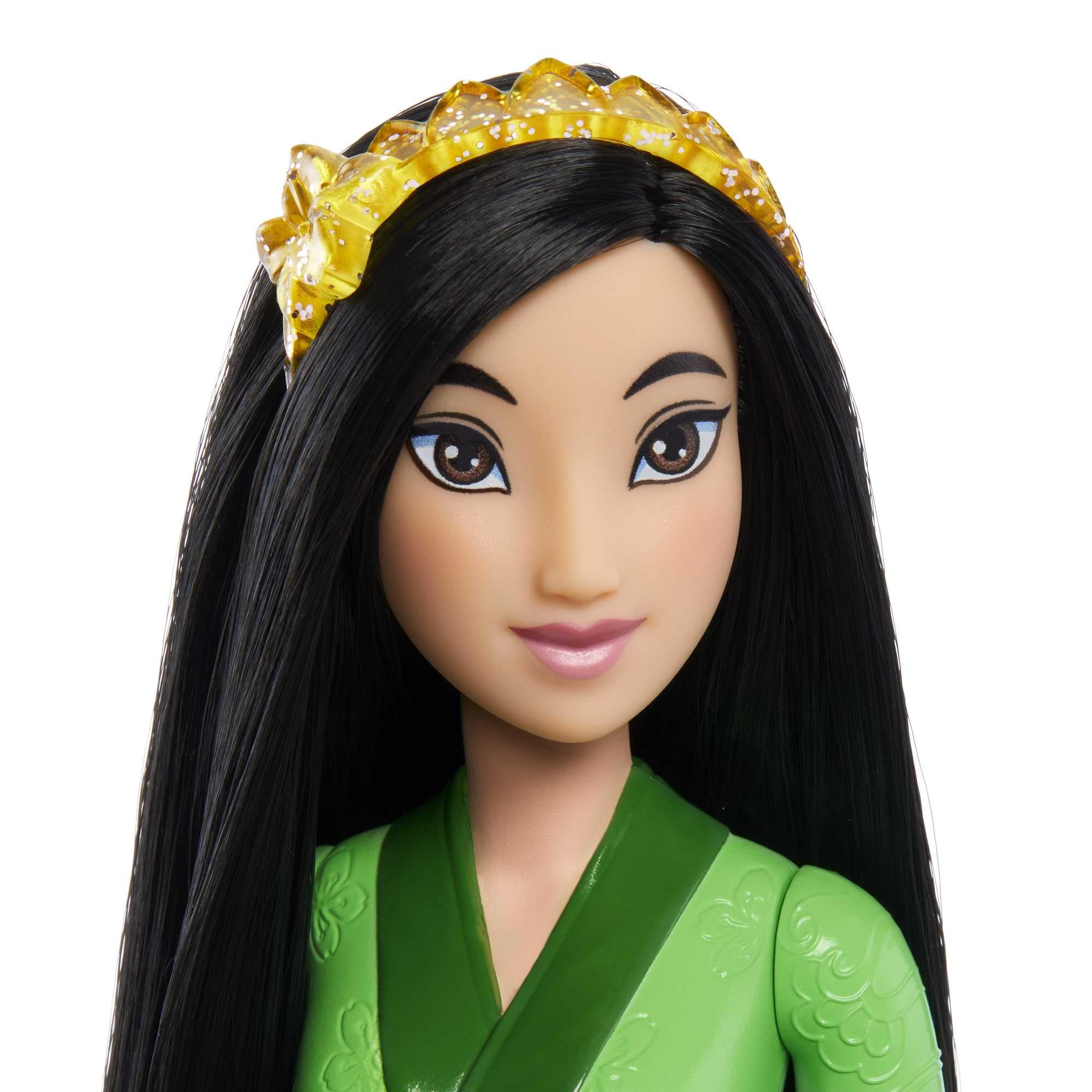 Mattel Disney Princess Toys, Mulan Fashion Doll, Sparkling Look with Black Hair, Brown Eyes & Hair Accessory, Inspired by the Movie Mulan