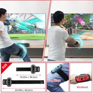 for Nintendo Switch Sports 13in1 Games Accessories Bundle Kit, for Mario Golf Clubs / Tennis Games Party wtih Portable Hand Bag, Soccer Leg Strap / Racket, Family / Children / Adult Gift Kit