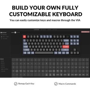 Keychron V3 Wired Custom Mechanical Keyboard Knob Version, TKL QMK/VIA Programmable with Hot-swappable Keychron K Pro Brown Switch Compatible with Mac Windows Linux Carbon Black (Non-Transparent)