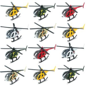 Tcvents Diecast Helicopters, 12 Pack Military Model Plane Helicopter Toy for Boys 3 4 5 6 7 Year Old, Airplane Vehicles Gift for Toddler Kids 3-8 Years Old Birthday Party Favors & Cake Toppers