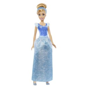 Mattel Disney Princess Toys, Cinderella Fashion Doll, Sparkling Look with Blonde Hair, Blue Eyes & Hair Accessory, Inspired by the Movie