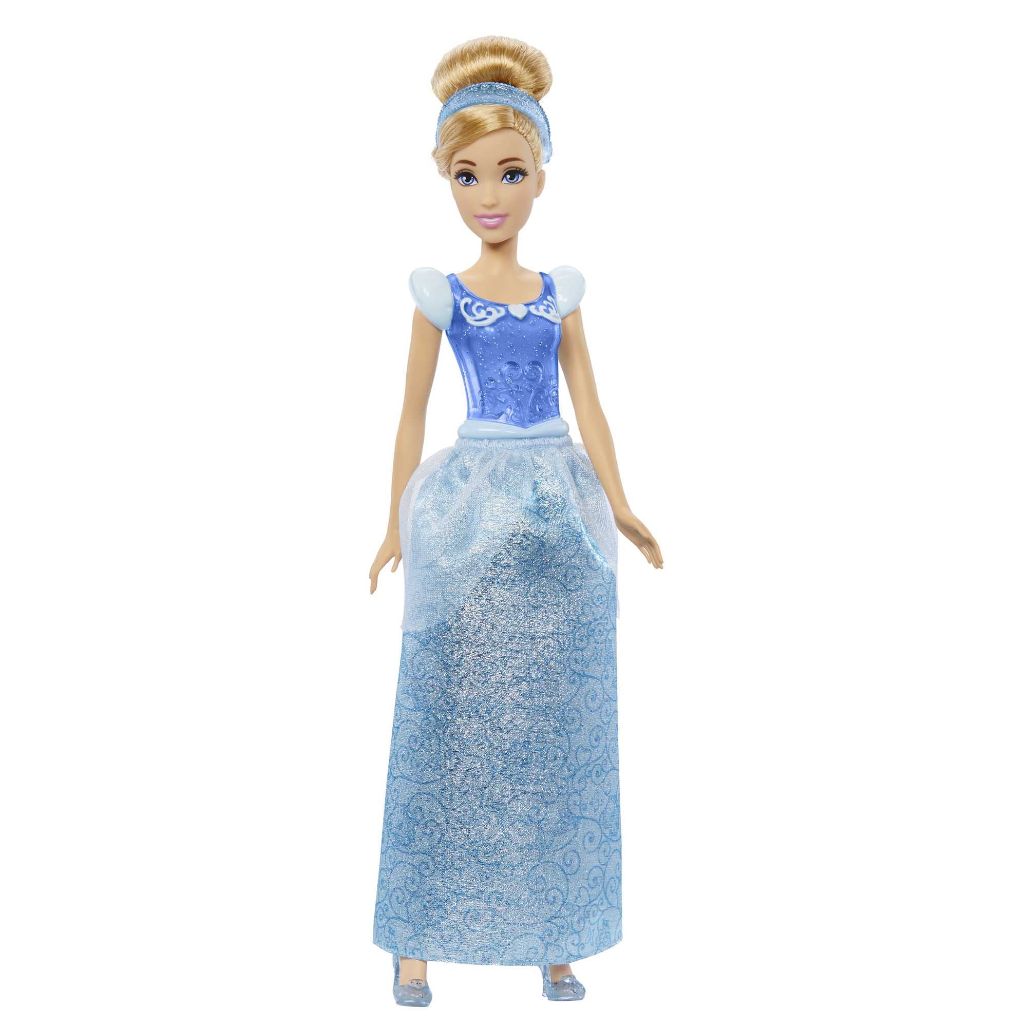 Mattel Disney Princess Toys, Cinderella Fashion Doll, Sparkling Look with Blonde Hair, Blue Eyes & Hair Accessory, Inspired by the Movie