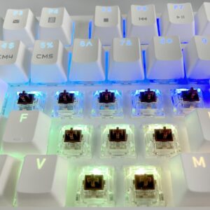 DRAOZA Gateron G Brown Pro Switches,3-Pin Pre Lubed RGB SMD Tactile Switches for MX Gaming Mechanical Keyboard (108PCS,Brown)