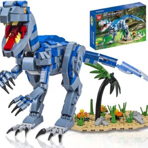 Jurassic Dinosaur Toys Compatible with Lego, 649PCS Velociraptor Building Kit for 6-10 Boys, 15.1 Inches Big Creative Dinosaur Toy for 7-9 Year Old Boy Christmas Birthday