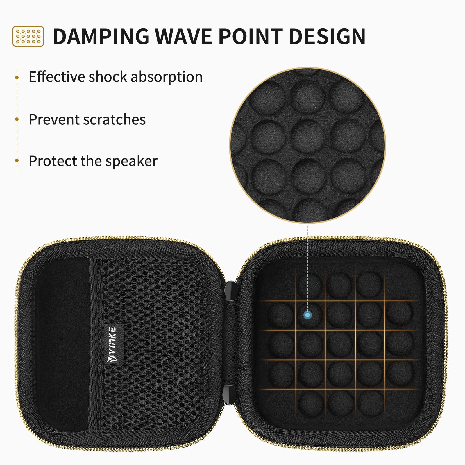 Yinke Case for Marshall Willen Bluetooth Speaker, Hard Organizer Portable Carry Cover Storage Bag (Willen Gold)