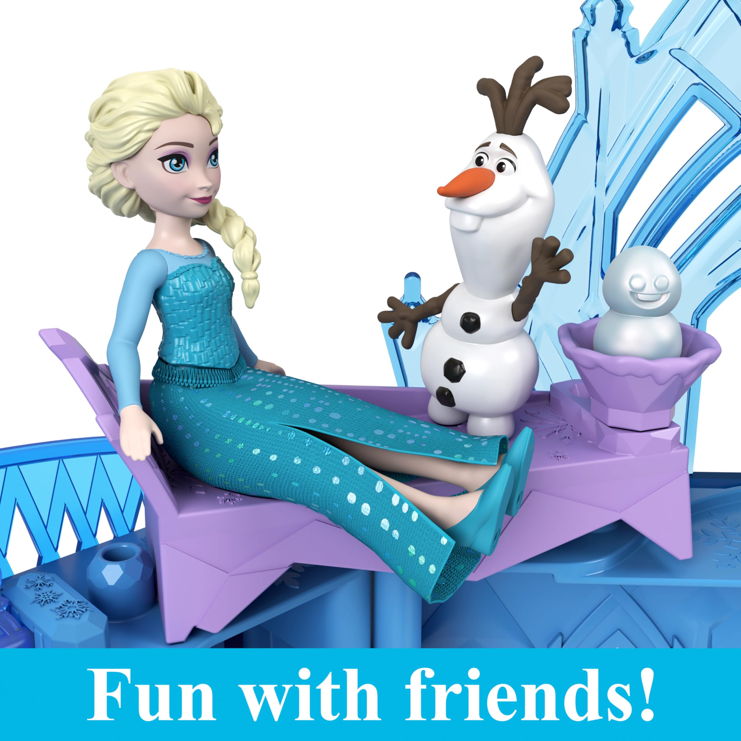 Mattel Disney Frozen Toys, Elsa Ice Palace Storytime Stackers, Castle Doll House Playset with Small Doll & 8 Accessories