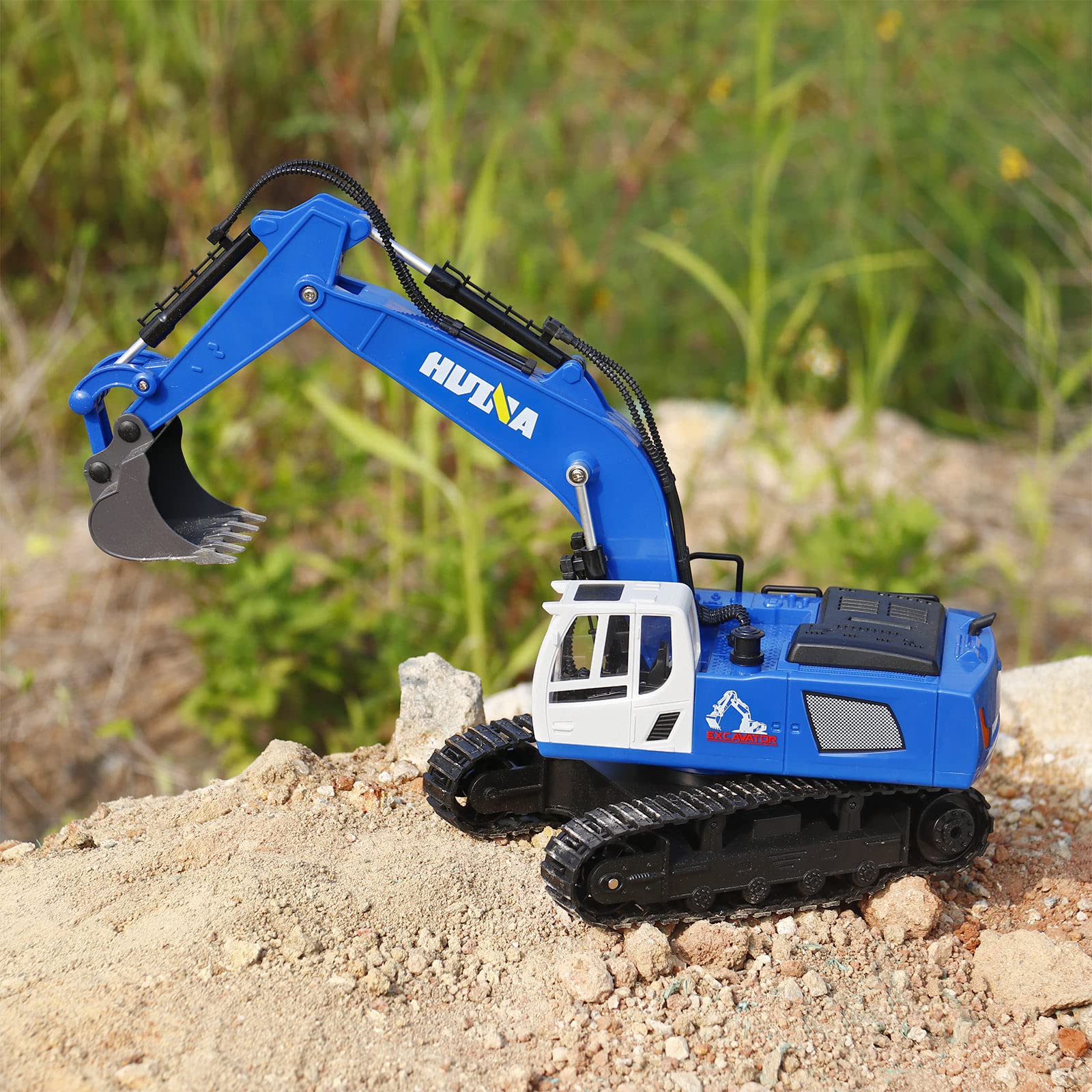 Remote Control Excavator Toys for Boys - PREBOX Rc Excavators Metal Shovel for Kids Age 4-7 8 9 10 Year Old, Birthday Gifts Ideas, 1/18 Scale 2.4Ghz