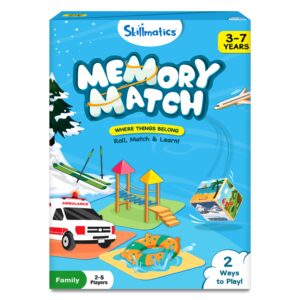 skillmatics board game - memory match where things belong, fun & fast memory game for kids, preschoolers, toddlers, gifts for boys & girls ages 3, 4, 5, 6, 7