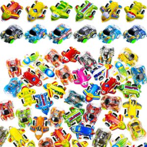 100 pcs pull back vehicles bulk, pull back city cars 50 pcs pull back tiny cars 50 pcs pull back plane toys for car party favors classroom prizes goodie bags fillers