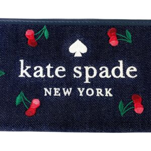 Kate Spade New York Ella Large Cherry Embroidered Denim Continental Wallet