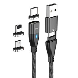 BoxWave Cable Compatible with Playaway Launchpad - MagnetoSnap PD AllCharge Cable (100W), Magnet PD 100W Charging Cable USB Type-C Micro USB for Playaway Launchpad - Jet Black