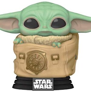 POP Star Wars: The Mandalorian - The Child in Bag [Grogu] Funko Vinyl Figure (Bundled with Compatible Box Protector Case), Multicolor, 3.75 inches