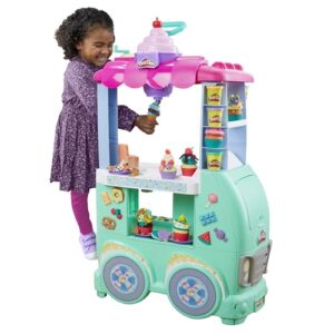 play-doh kitchen creations sweet snacks food truck toy playset for kids, 12 modeling compound cans, for 3 year old girls & boys & up (amazon exclusive)