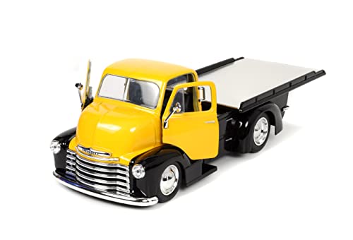 Jada Toys Just Trucks 1952 Chevy COE Flatbed Die-cast Car Yellow/Black, Toys for Kids and Adults (33848)