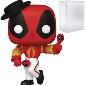 POP Marvel: Deadpool 30th - Flamenco Deadpool Funko Vinyl Figure (Bundled with Compatible Box Protector Case), Multicolor, 3.75 inches