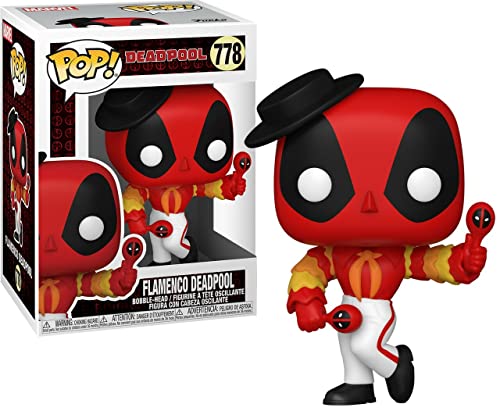 POP Marvel: Deadpool 30th - Flamenco Deadpool Funko Vinyl Figure (Bundled with Compatible Box Protector Case), Multicolor, 3.75 inches