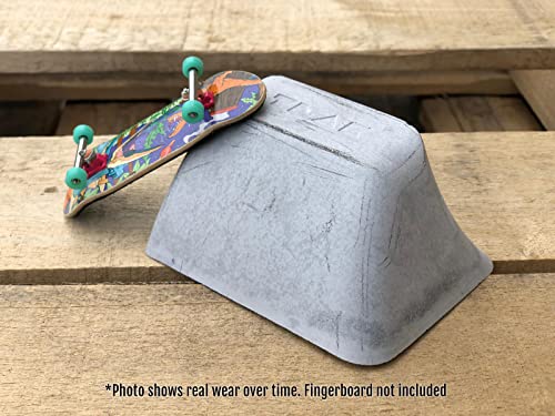 Teak Tuning Monument Series Concrete Fingerboard Wave Obstacle - 4.25" Wide, 2" Tall - Ultra Premium, Super Durable Polymer Modified Concrete - Sterling Gray Colorway