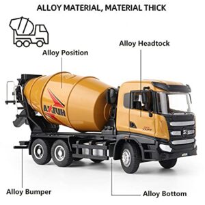 Ailejia Cement Mixer Toy Truck 1/50 Scale Metal Diecast Big Construction Engineering Vehicle Model Collection Diecast Alloy Truck Decoration Toy Gift for Kids (Cement Mixer Truck)