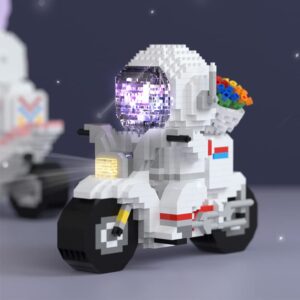 Astronaut Building Set Micro Building Blocks Model with LED Light, STEM Building Toy Gifts for Adult, DIY Bricks Toys 1566pcs