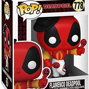 POP Marvel: Deadpool 30th - Flamenco Deadpool Funko Vinyl Figure (Bundled with Compatible Box Protector Case), Multicolor, 3.75 inches