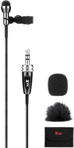 xvive lv1 miniature omni-directional lavalier microphone for rode wireless go ii, sennheiser wireless transmitter, recorder, dslr camera