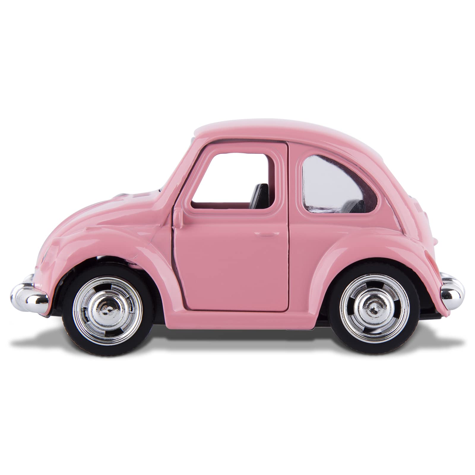 Berry President Die Cast Alloy Beetle Car Model, 1:36 Pullback Toy Vehicle with Opening Doors, Vintage Classic Car Toys for Kids and Adults