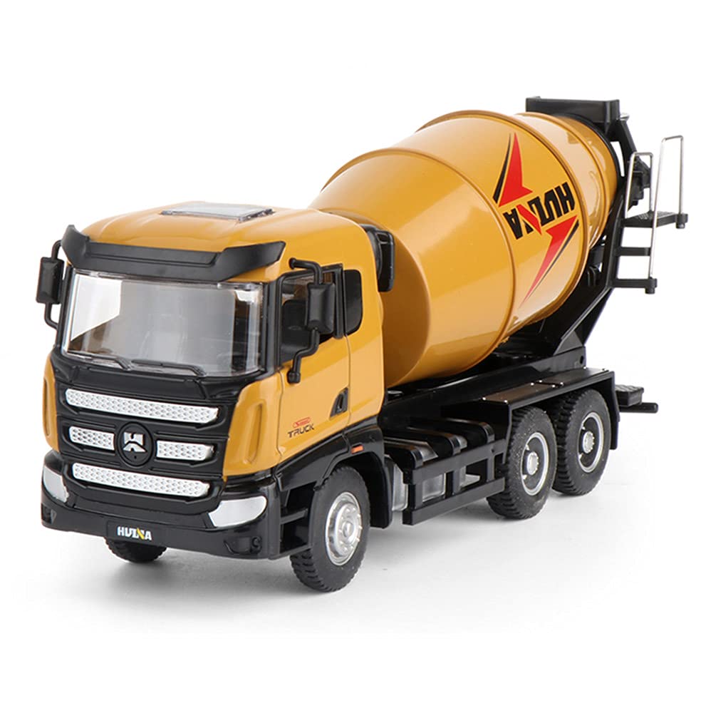 Ailejia Cement Mixer Toy Truck 1/50 Scale Metal Diecast Big Construction Engineering Vehicle Model Collection Diecast Alloy Truck Decoration Toy Gift for Kids (Cement Mixer Truck)