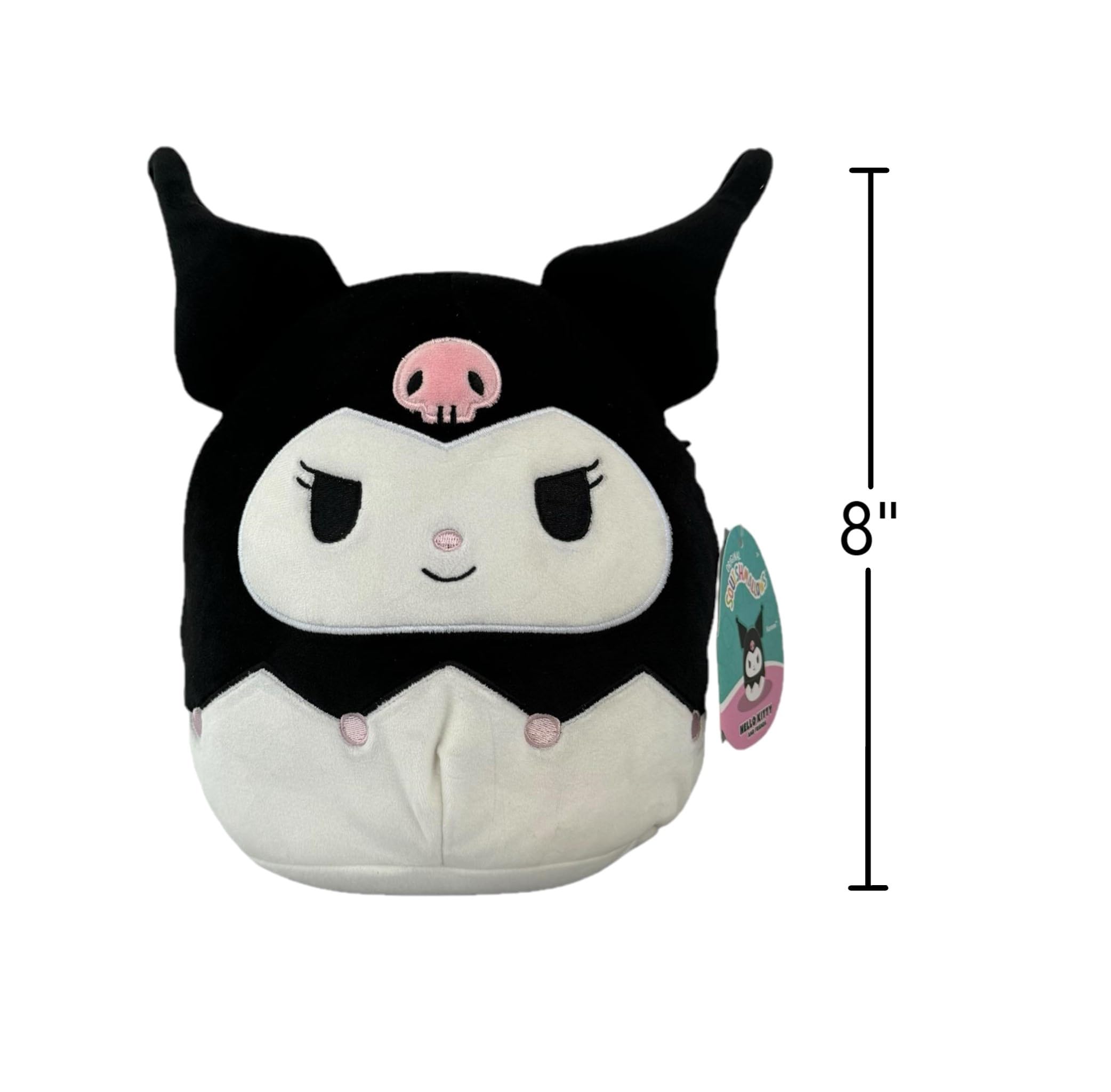 Squishmallows Official Kellytoy Sanrio Squad Squishy Stuffed Plush Toy Animal (Kuromi, 8 Inch)