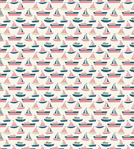 Ambesonne Sailing Duvet Cover Sets, Pattern of Little Ship Boat Yacht Submarine Marine Love for Cartoon, Bedding Set with 2 Duvet Covers & 4 Pillowcases, 2 Pack King Size, Multicolor