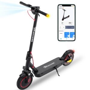 evercross ev10k pro app-enabled electric scooter, scooter adults with 500w motor, up to 19 mph & 22 miles e-scooter, lightweight folding for 10'' honeycomb tires