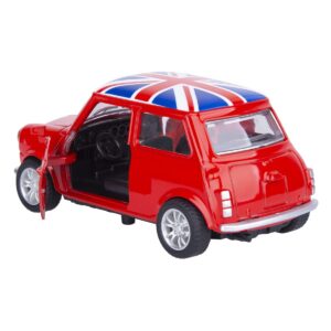 Die Cast Alloy Toy Car, 1:36 Pullback Toy Vehicle with Opening Doors, Vintage Classic Car Toys for Kids and Adults (Red)