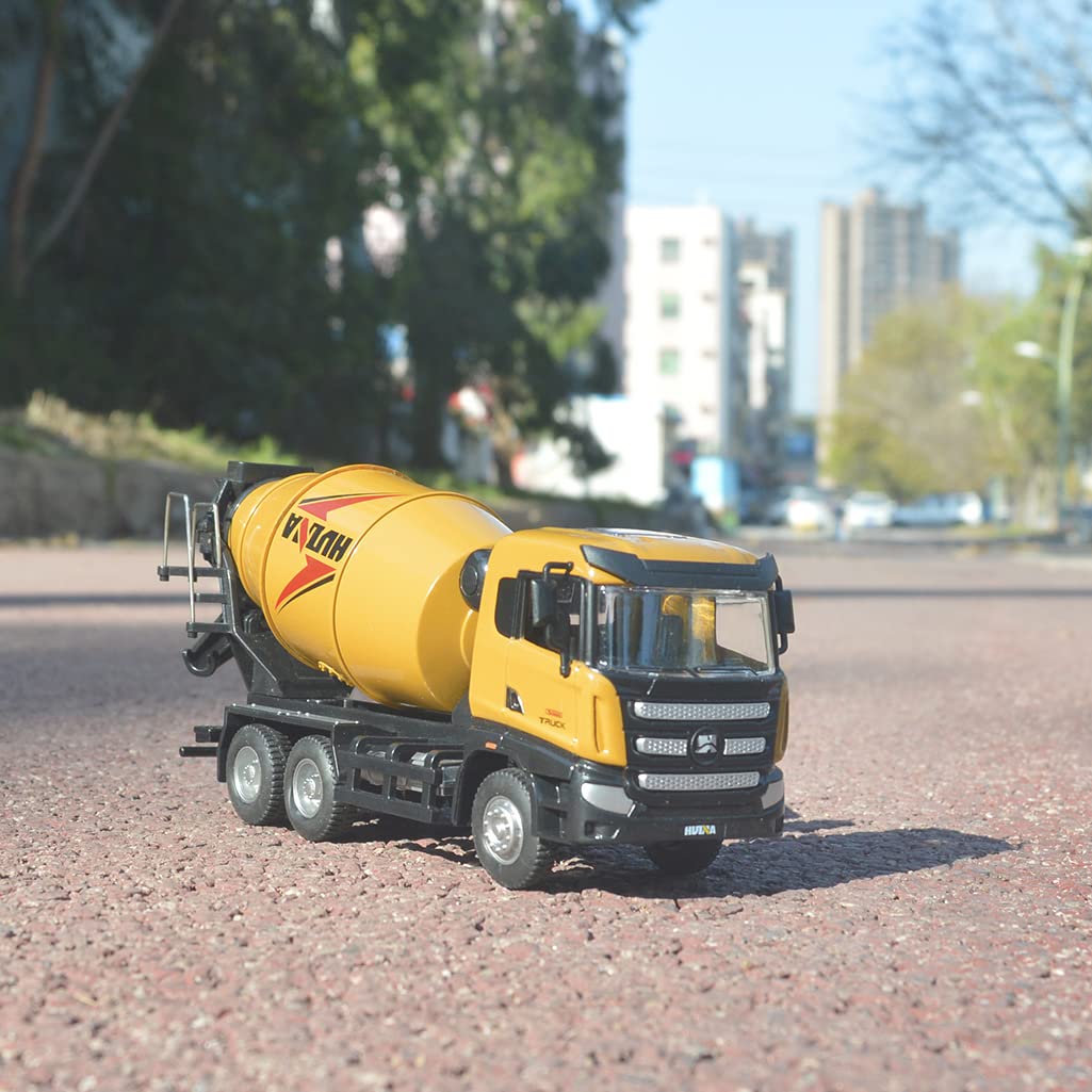 Ailejia Cement Mixer Toy Truck 1/50 Scale Metal Diecast Big Construction Engineering Vehicle Model Collection Diecast Alloy Truck Decoration Toy Gift for Kids (Cement Mixer Truck)