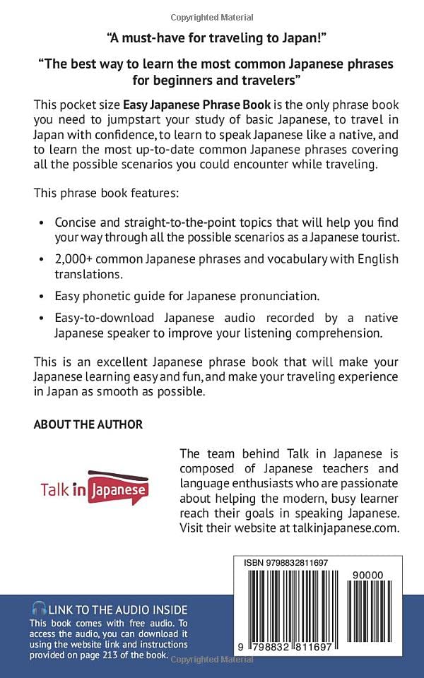 Easy Japanese Phrase Book: 2,000+ Common Phrases and Vocabulary for Beginners and Travelers in Japan