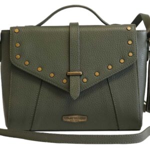 Harley-Davidson Women's Midnight Rider Leather Shoulder Bag - Olive Green