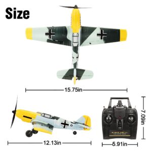 Remote Control RTF Airplane, 4 Channel 6-Axis Gyro Park Flyer RC Plane BF109, WW2 Warbird Aircraft Toy Gift for Adults & Kids