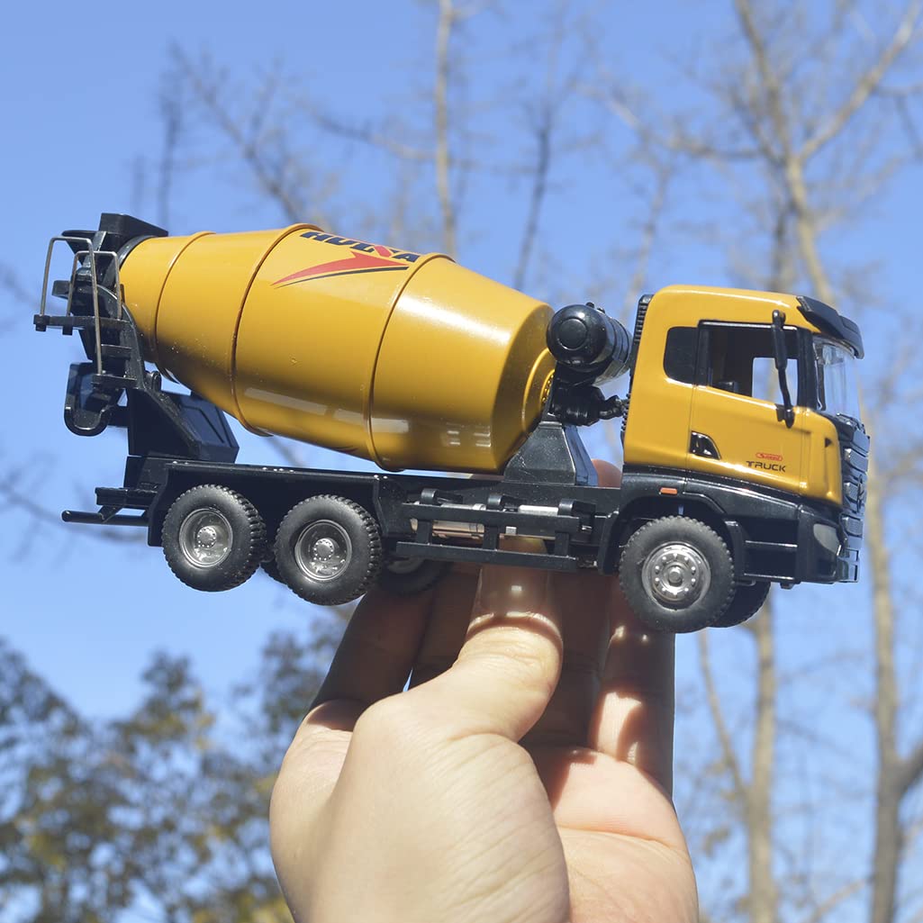 Ailejia Cement Mixer Toy Truck 1/50 Scale Metal Diecast Big Construction Engineering Vehicle Model Collection Diecast Alloy Truck Decoration Toy Gift for Kids (Cement Mixer Truck)