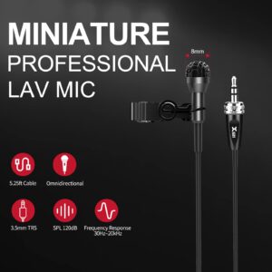 Xvive LV1 Miniature Omni-Directional Lavalier Microphone for Rode Wireless Go II, Sennheiser Wireless Transmitter, Recorder, DSLR Camera